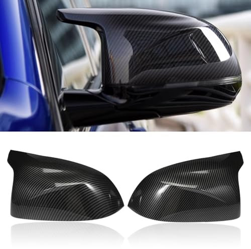FanPaYY Auto Spiegelkappen 1 Paar Car Mirror Caps Seitenspiegel Abdeckungen Tür Außenspiegelkappe Rückspiegelkappe für X3 F25 X6 F16 X4 F26 X5 F15 2014-2018 - Kohlefaser