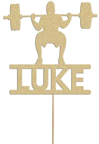 Weight Lifting Personalised Birthday Cake Topper Gym Muscles Lifter Any Name Age