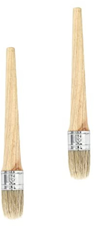 BELLIFFY 2 Pcs Round Paint Brush Glue Paint Wood Handle Brush Practical Paint Round Head Painting Brush Bristle Brush For Paint Household Painting Tool Oil Paint Brush Oil Painting Brush