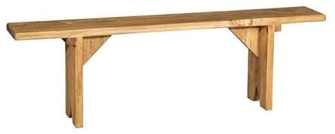 Biscottini - Bank aus massivem Lindenholz, natürliches Finish, hergestellt in Italien, L 160 x T 25 x H 50 cm – Holzbank – mittlere Größe – Massivholz – natürliches Finish