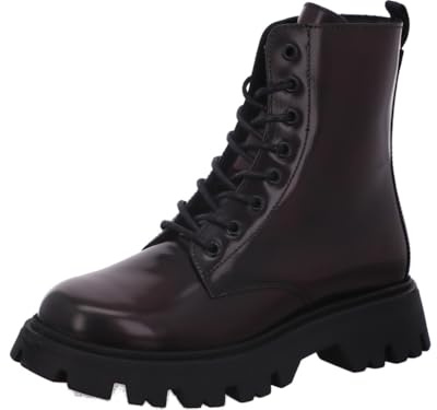 Apple of Eden Damen Stiefeletten/Combat Boots ROMA 59 rot-schwarz Lackleder, Größe:38, Farbauswahl:rot