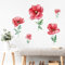 astylishome Wandsticker Wohnzimmer Wandtattoo Blume Rote Wall Stickers Pflanzen Schmetterling Wandaufkleber Schlafzimmer Babyzimmer Küche Wanddeko 0219
