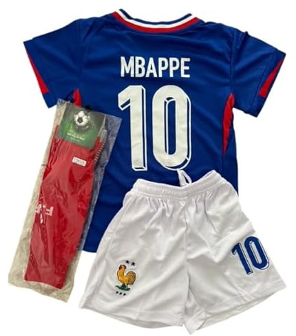 Générique ensemble MAILLOT foot equipe de france flocage mbappe taille 10 ANS MAILLOT SHORT CHAUSSETTE TOP TOP
