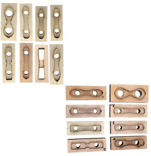 Lot de 8 emporte-pièces en bois et cuir pour scrapbooking, artisanat, tissu, porte-clés, bijoux
