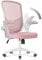 naspaluro Office Desk Ergonomic Chairs with Flip-up Armrests Mid-Back Computer Chair with Lumbar Support Mesh Chairs for Home Office (Storage Backrest, Pink)