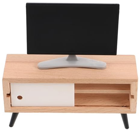 ibasenice Casa de Muñecas en Miniatura a Escala 1/12 con Televisor Minimueble con Pantalla LCD Mueble Decorativo Juguete Divertido para Niños Y Niñas