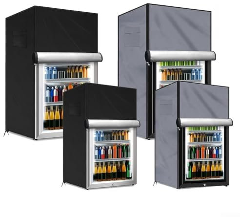 FUANA Outdoor-Kühlschrankabdeckung Gegen Sonne Luftstromoptimierte Hält Ihr Gerät Unter Allen Bedingungen Reibungslos Kühlschrank Verkleidung(Grau 56 * 58 * 86CM)