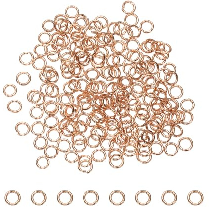 sourcing map 200Pcs Open Jump Rings,3mm Split O Ring 0.5mm(THK),Rose Gold | Split Metal O Ring,Keychains Connector Ring for Jewelry Making DIY Necklaces Bracelet Earrings Craft Making