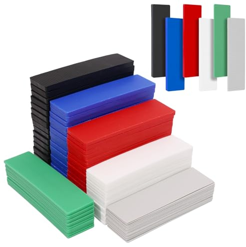 102 PCS Packers,28mm x 100mm Flat Plastic Glazing Packers (1-6mm) | Window Packers,Spacers,Plastic Packers,Shims for DIY,Home Improvement,Window,Door Frame Installations (Mixed Pack of 102)