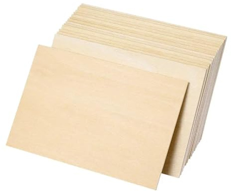Unbearbeitete Holzplatten 15-teiliges Set flacher Holzplatten aus Birke for Zeichnen und Malen, unbehandeltes Sperrholz, dünne Bretter Lindenholz, Bastelbretter