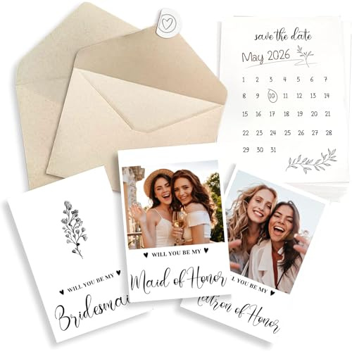 TESGADGETS Brautjungfern-Vorschlagsgeschenke – 11er Set, 8 Will You Be My Bridesmaid-Karten, 2 Will You Be My Maid of Honor-Karten, 1 Matron of Honor-Einladung