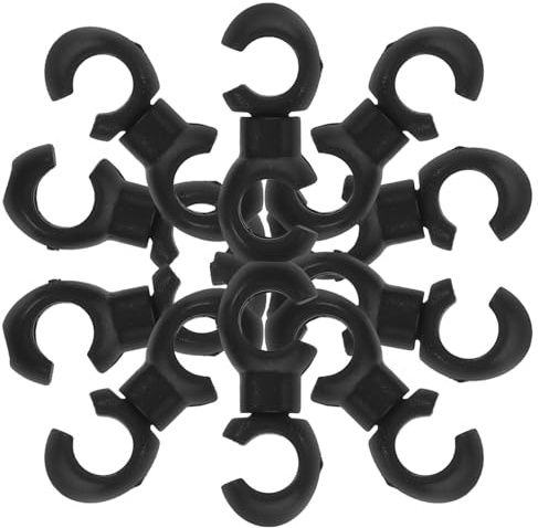 Clip Cavi Bicicletta C/s 10 Pezzi in Plastica Nera | Guida per Tubi Idraulici e Guaine, per Strada e Pieghevole, Rotazione Centrale Doppi Ganci