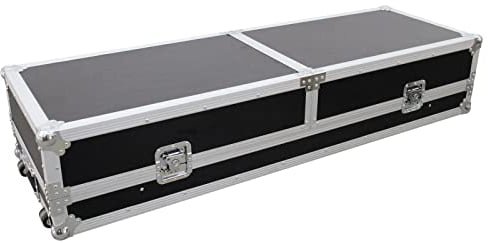 ROADINGER Konsole Road Tisch 2xTT mit Laptopablage | DJ-Arbeitspult mit Rollen und Laptopablage