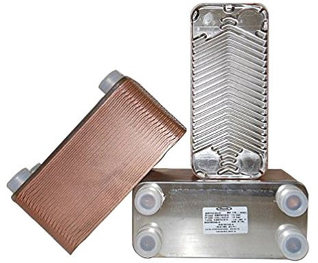 Pacetti - BV 15 - Échangeur de chaleur, 40 plaques, en acier inoxydable, douilles mâles 3/4, pour cheminées et chaudières