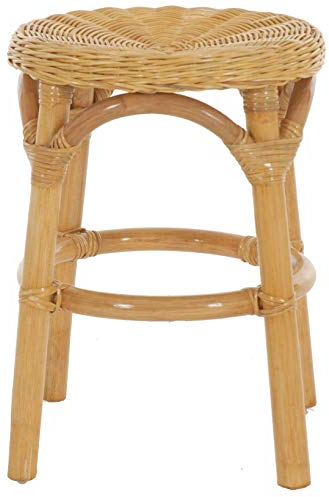 Korb-Outlet Hocker aus natürlichem Rattan/Rattanhocker Rund/Beistell-Hocker/Schemel Badhocker (Honig)