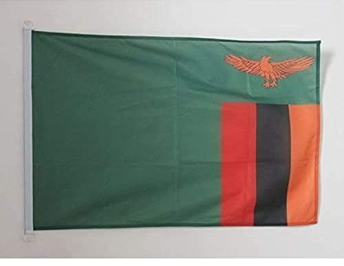 AZ FLAG Zambia Boat Flag 45x30 cm Mesh Polyester Plastic Rings | Outdoor and marine use Zambian 12x18 in boat flag weather resistant with double stitched seams and reinforced edges