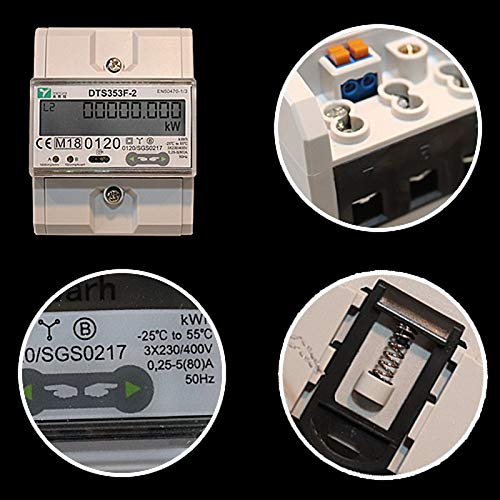 MID-Drehstromzähler 3-Phasen Stromzähler 400V Wirkstrom kVarh Blindstrom RS485-Modbus IR & S0-Schnittstelle ZS6