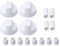 RDEXP 4PCS Universal Herd Gas Range Knob Ersatz Kunststoff Weiß