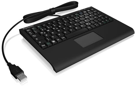 KeySonic Mini-Tastatur US Touchpad ACK-3410 schwarz Multitouchpad USB 1.1 2 m kabel 150x220mm