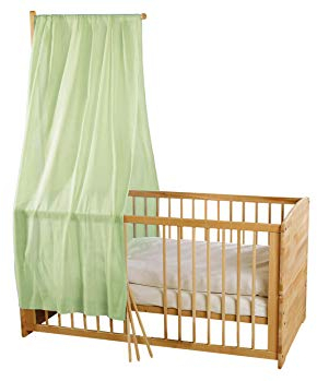 Bio Baby Betthimmel 100% Bio-Baumwolle (kbA) GOTS zertifiziert, Mintgrün, 115 x 300 cm