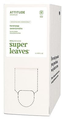 ATTITUDE Liquid Hand Soap, EWG Verified, Plant and Mineral-Based, Vegan Personal Care Products, Olive Leaves, Bulk Refill Format, 2 Liters