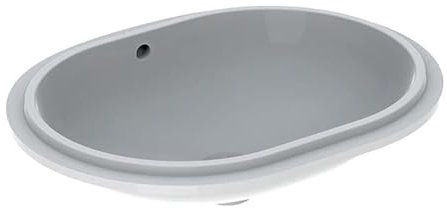 Geberit VariForm Unterbauwaschtisch elliptisch, 550x400mm, ohne Hahnloch, mit Überlauf, 500.757.00.2, Farbe: Weiß