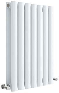Nuie HL337D Revive Modern Home Wall Mount Designer Horizontal Double Panel Radiator, 600mm x 412mm x 78mm, High Gloss White