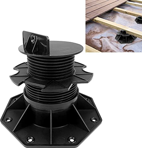 YRHome 10 Stück Stelzlager Höhenverstellbar Plattenlager Stellfuss Basic 30-60mm Stellfüße Terrassenlager für Terrassendielen Unterkonstruktion WPC Holz Kunststoff BPC Terrassenplatten (30-60mm)