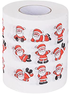 Wilitto Toilettenpapier, Merry Christmas, Weihnachtsmann, Toilettenpapier, Seidenpapier, Streich, lustige Geburtstagsparty, Geschenkidee, lustiges Toilettenpapier, C