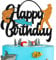 1Pcs Glitter Fish Cake Topper Gone Fishing Cake Decoration Fishermen Themed Happy Birthday Cake Decoration for Man Boy Kids Children Birthday Party Supplies