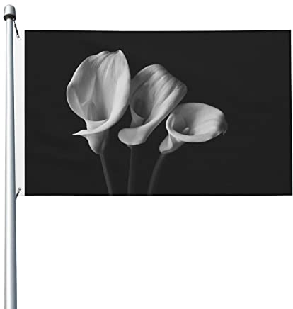 Dekorationen Banner, Calla-Lilien-Flagge, Blumenmuster, 1,5 m x 0,9 m, doppelseitige Flagge, geeignet für drinnen und draußen