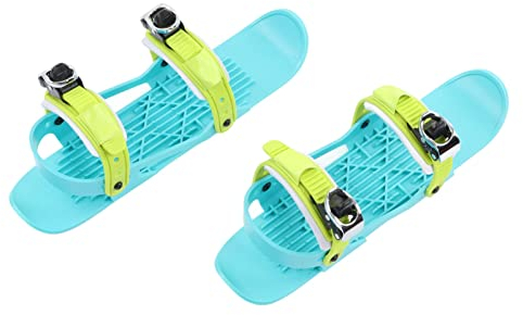 Mini-Ski-Skates, Mini-Skischuhe, Verstellbare Skiboards, Zur Befestigung an Skischuhen Für Abfahrtspisten, Wintersport, Kurze Skiboards Für Kinder(Blau)
