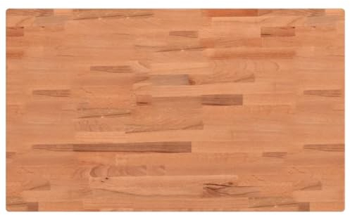 vidaXL Waschtischplatte, Multifunktional Arbeitsplatte mit 4 abgerundeten Ecken, Waschtischkonsole Tischplatte für Badezimmer, Holzplatte Platte Badmöbel, 100x60x4 cm Massivholz Buche