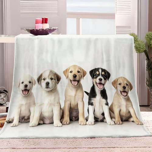 Generico Coperta Plaid Pile Sherpa 150x200 cm Simpatico Cucciolo Di Animale Coperta Calda e Confortevole Flanella, Copri Divano, Copriletto, Plaid Divano Fluffy, per Tutte le Stagioni