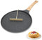 MIUUIPI Poêle à crêpes 24 cm, poêle plate antiadhésive avec répartiteur de pâte, poêle à omlette, en granit, compatible avec induction, chauffage uniforme, sans PFOA