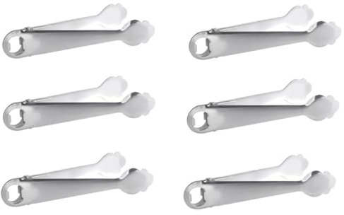 Pinzas para Hielo y refrescos - Abridor refrescos todo en uno - Servir cubitos de hielo y alimentos en cocinas, bares, pub y restaurantes - Uso doméstico y profesional - Preparar cocteles (6 unidades)