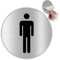 LEIASA | Panneau Adhésif WC Homme - Épaisseur 0,6 mm - Diamètre Ø 100 mm - Aluminium Signalisation de Toilettes - Signal Toilettes - Signal Bain - Panneau Adhésif WC Homme