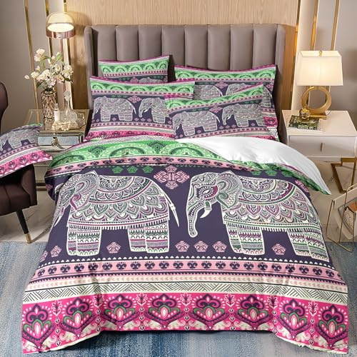 ZZTBQ Bohemian Bettwäscheset 260x240 cm Boho Bettbezug Set Böhmisch Bettwäsche Mikrofaser Betten Set Mandala 261