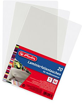 Herlitz 10417376 Laminierfolientasche A6, 20 Stück für Heißlaminierer