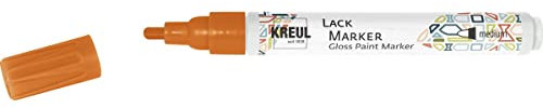Kreul Hobby Line 47009 – Lacquer Painting Pen Medium with Rounded Tips 2 – 4 mm – Orange