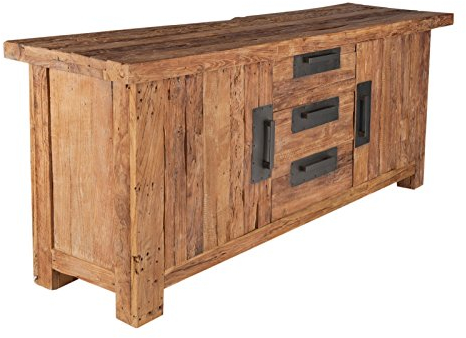 SIT-Möbel Coral 4403-01 Sideboard mit 2 Türen & 3 Schubladen, recyceltes Teakholz, braun, 180 x 45 x 85 cm