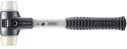 SIMPLEX-Schonhammer, Superplastik/Nylon; mit verstärktem Tempergussgehäuse und Fiberglasstiel | D=40 mm | 3778.040