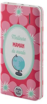 DODO ET CAT Powerbank 4000 mAh de la Marque Dodo et Cath en Rose avec Un Design de Fleurs et de Typographie. Capacité de 2 à 3 Charges Multicolore DCPWB005