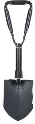 Mountain Warehouse Folding Shovel - Steel Construction Spade, Carry Bag Tool, Compact - Best for Outdoor, Camping, Hiking & Garden Black
