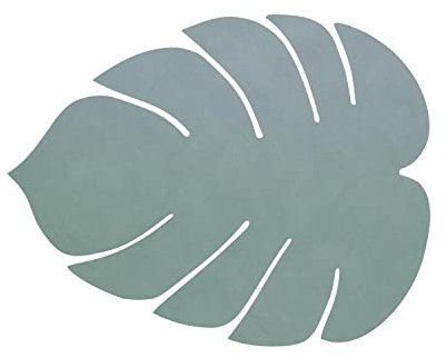 Lind DNA Tischset Monstera Recyceltes Leder Nupo Pastell Grün, Maße: 42cm x 35cm, 989951