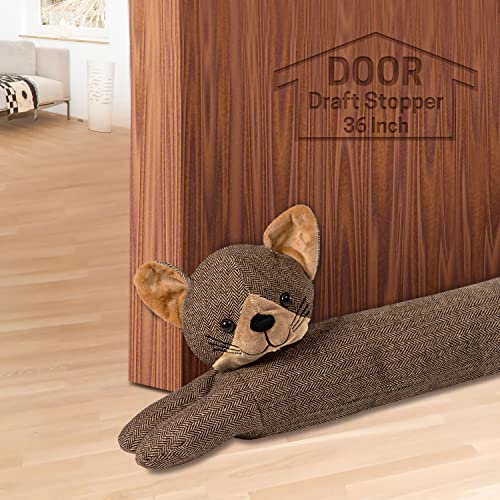 SWISSELITE 91,4 cm Untertürstopper, dekorativer Türgeräuschblocker, beschwerter 1,5 kg Tier-Luftzugstopper, schalldicht, energiesparend für Tür und Fenster