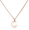 Materia Rosegold Kette mit rundem Plättchen Anhänger - Damen Halskette 925 Silber vergoldet CO-27-Rose
