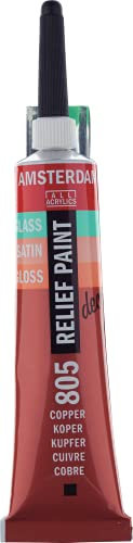 Talens Amsterdam Acryl Relief-Farbe für Glas- und Universalfarbe, 20ml Tube Nr.805 Kupfer