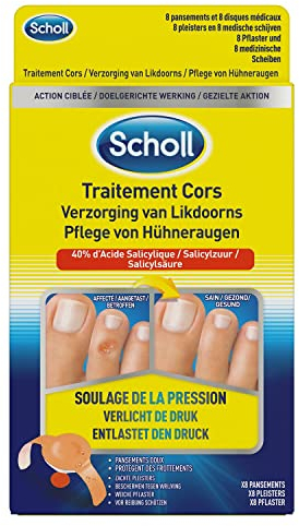 SCHOLL Lot de 5 Packs de 8 Pansements Coricides Cors