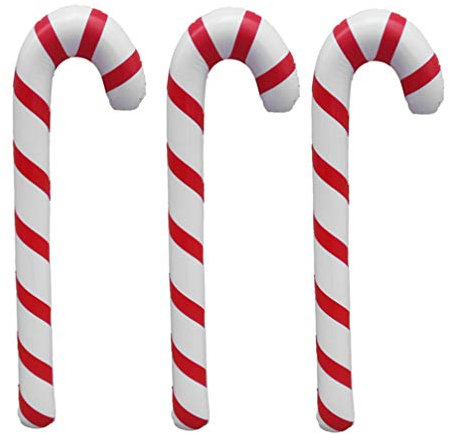 Toyvian 3 Stücke Weihnachten Zuckerstange Aufblasbare Gehstock Gehhilfe Stock Spazierstock Wanderstock Krücke Spielzeug Weihnachten Ballons Ornament 87 cm